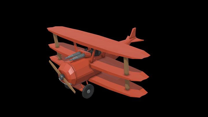 3 winged plane bomber 3D Model