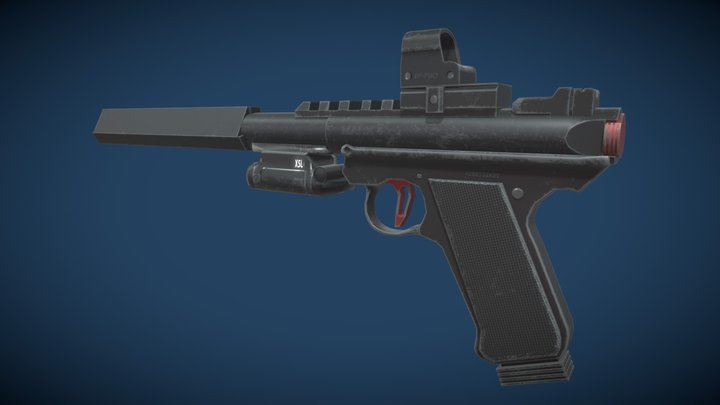 tactical pistol with red dot *FREE* 3D Model
