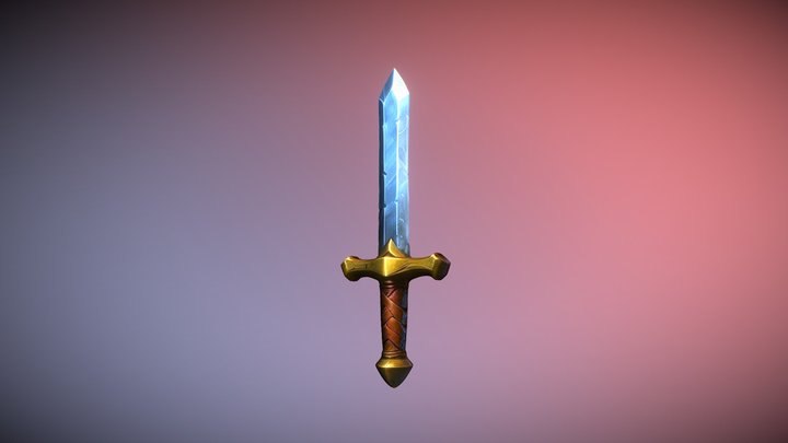 Stylized Broadblade Sword – Fantasy RPG Weapon 3D Model