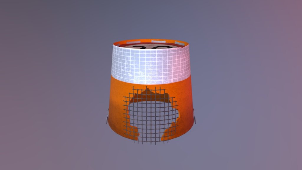 Traffic Cone Bucket Helmet 3D model by Azzarath [9317cac] Sketchfab