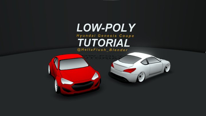 LOW POLY CAR - Hyundai Genesis coupe 3.8 3D Model