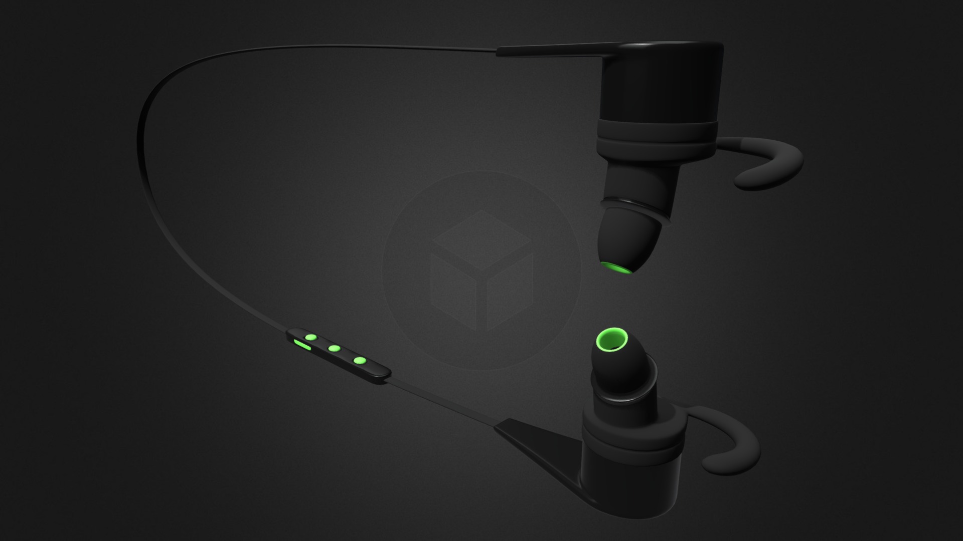 3D model Bluetooth Headphones - This is a 3D model of the Bluetooth Headphones. The 3D model is about a black and white lamp.