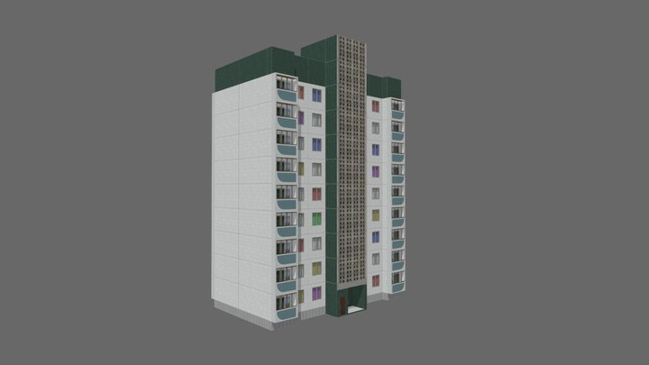 Cherkasy 9-floors appartments – Free 3D Model STL