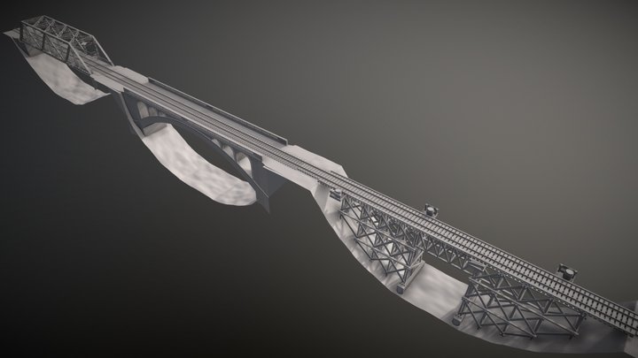 HW Retry: Railway bridge. Material and form 3D Model