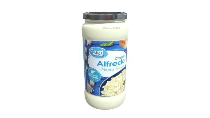 Alfredo Sauce Bottle 3D Model