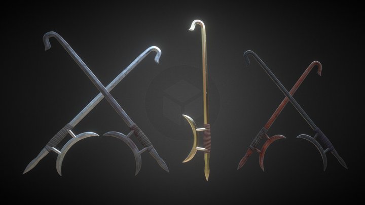 Hook Swords 3D Model