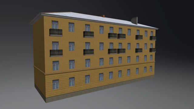 Soviet residential building mid-20th century 3D Model