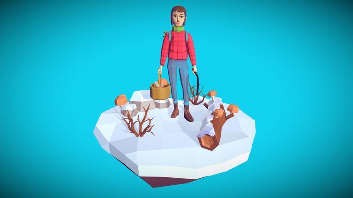 Lowpoly Girl 3D Model