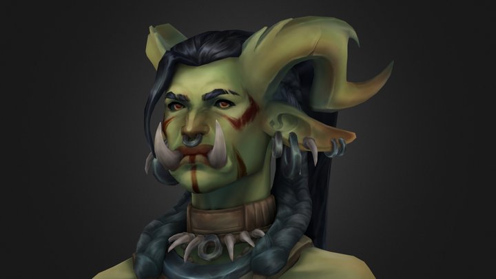 Texture Painting Practice - Hand-Painted Orc 3D Model
