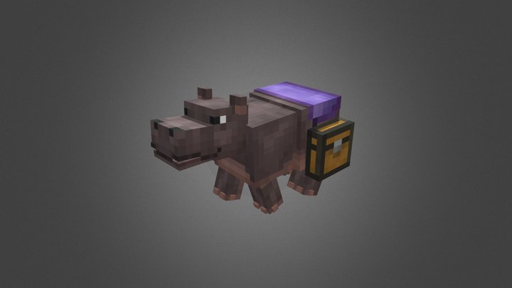 Hippopotamus Minecraft Blockbench 3D Model