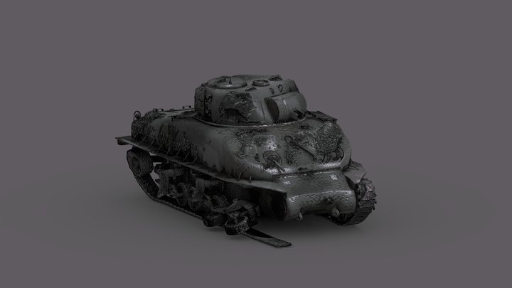 Destroyed M4A1E9 Sherman | FREE 3D Model