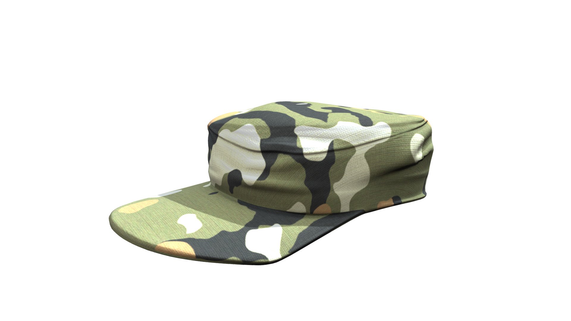 Camouflage Military Soldier Cap Hat - Buy Royalty Free 3D model by 3dia ...