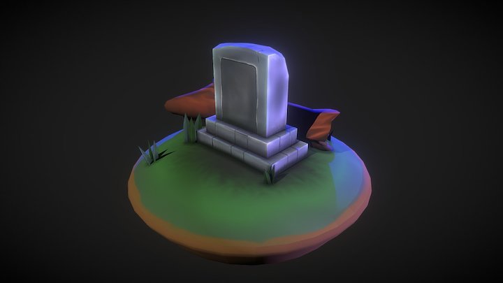 Lonely Gravestone 3D Model