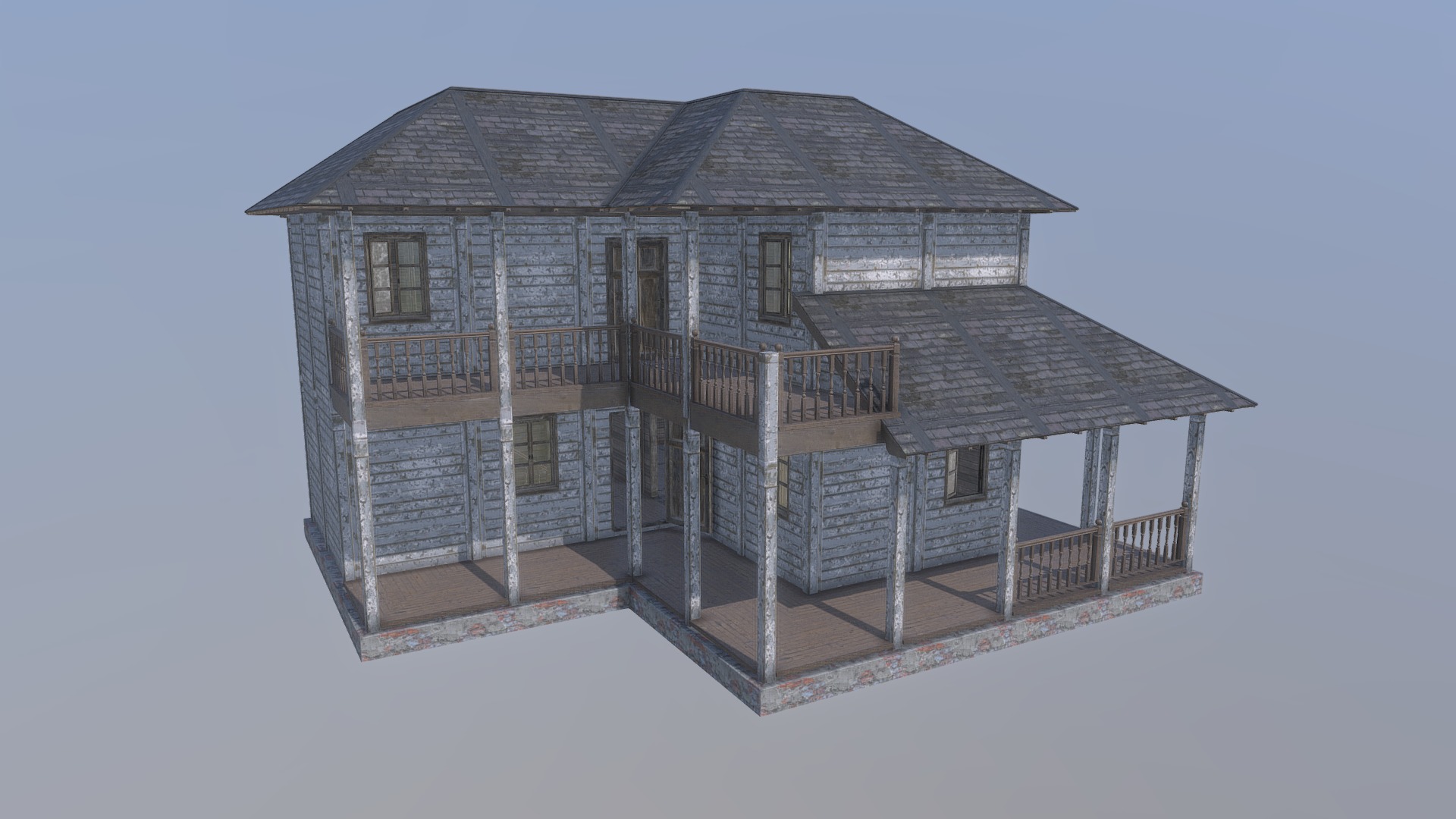 3D model MadGoat Old Modular Houses - This is a 3D model of the MadGoat Old Modular Houses. The 3D model is about a house made of wood.