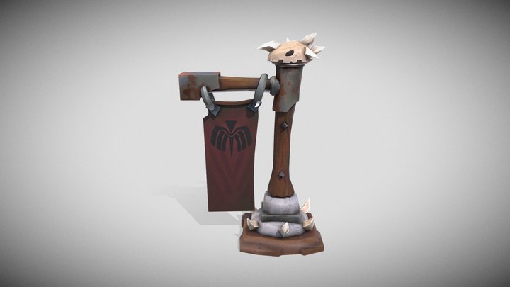 wood banner 3D Model