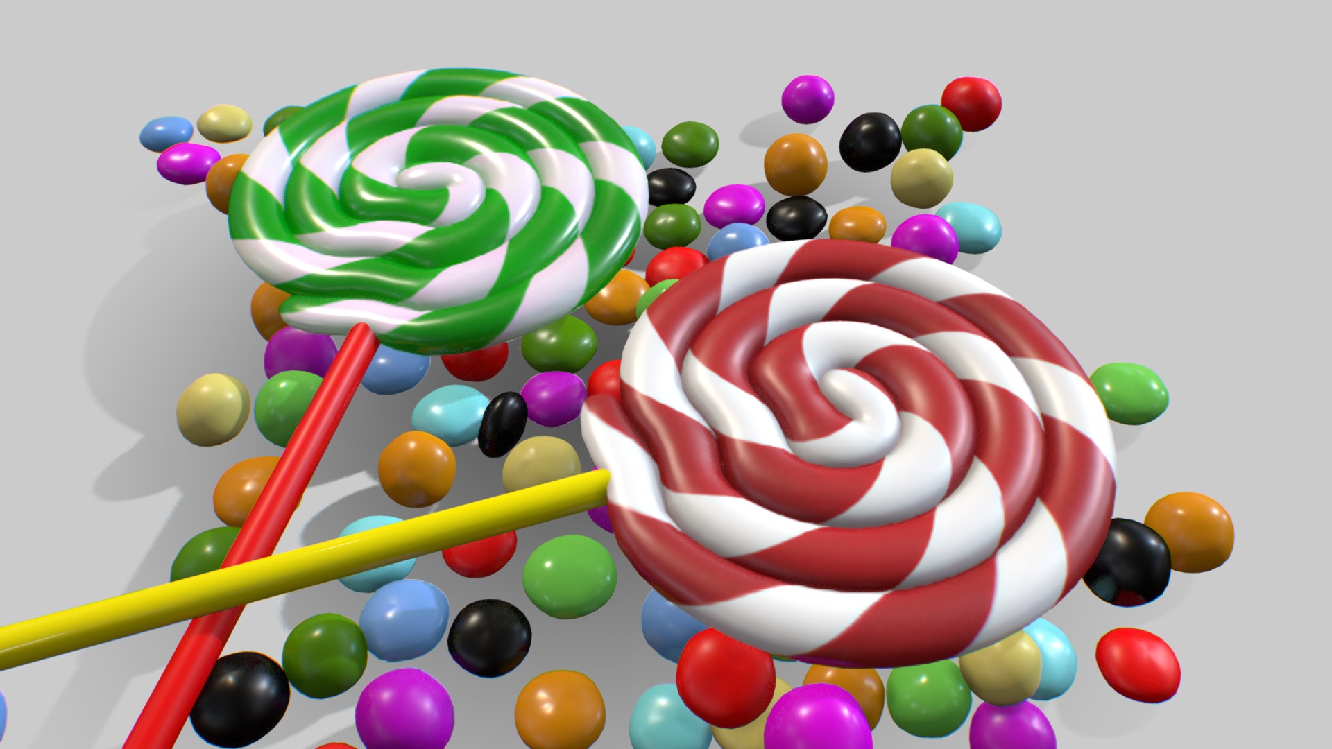 3D model Candy Lollipop - This is a 3D model of the Candy Lollipop. The 3D model is about a group of balloons.