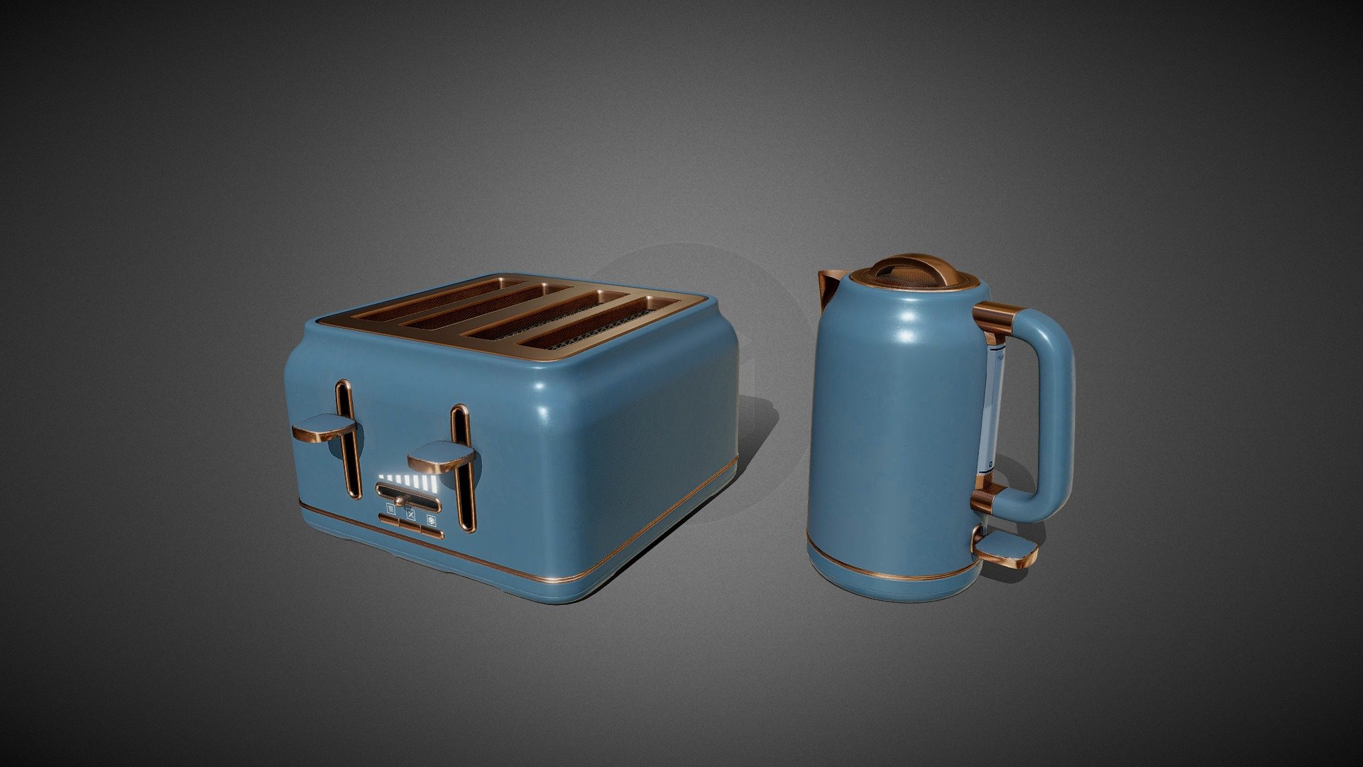 Toaster and Kettle Game model Buy Royalty Free 3D model by Colin