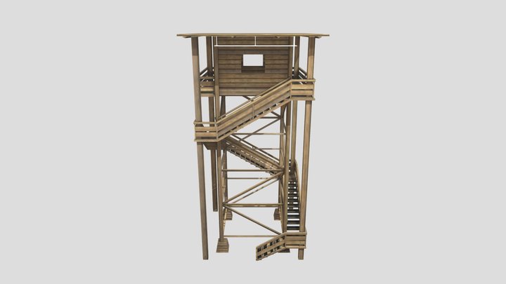 Watch Tower Scary Baboon 3D Model