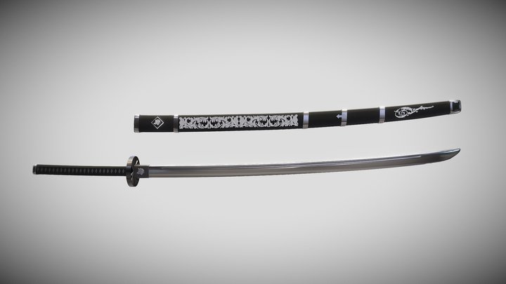 katana with sheath 3D Model