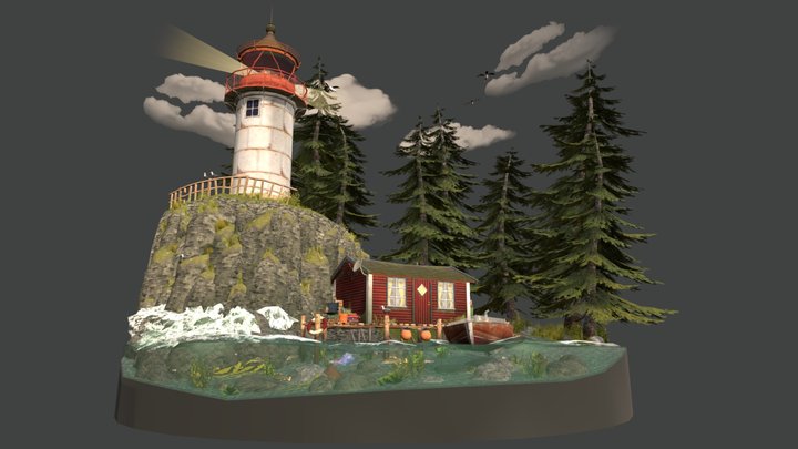 DAE Diorama - By the Ocean 3D Model