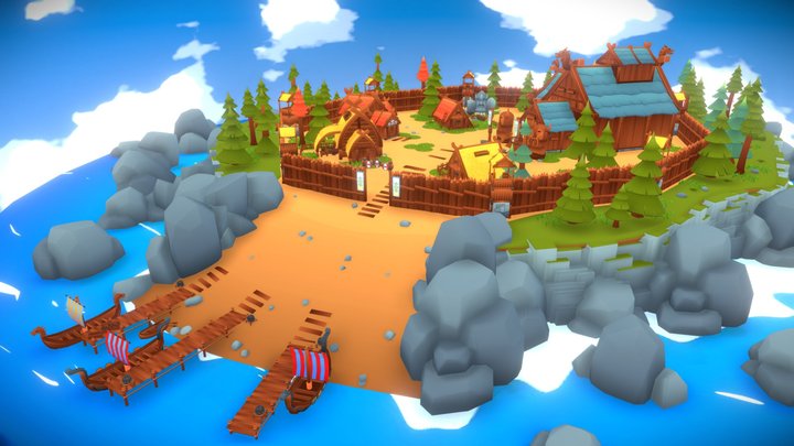 Nordic Village. Unity Version 3D Model