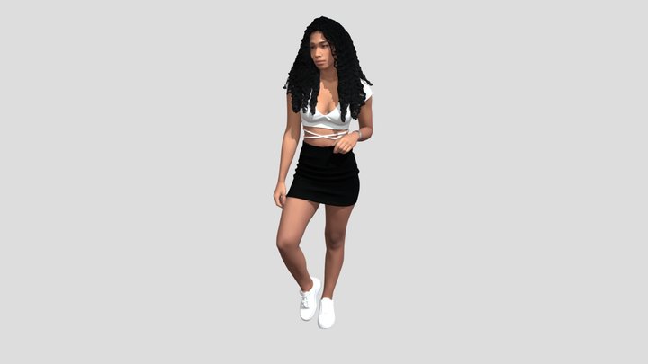 Wrap Detail Crop Top Look – Modello 3D gratuito STL