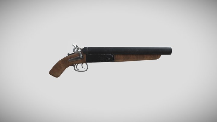 Double Barrel Shotgun 3D Model