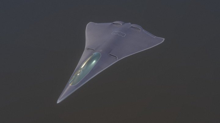 Bladeless Stealth Fighter 3D Model