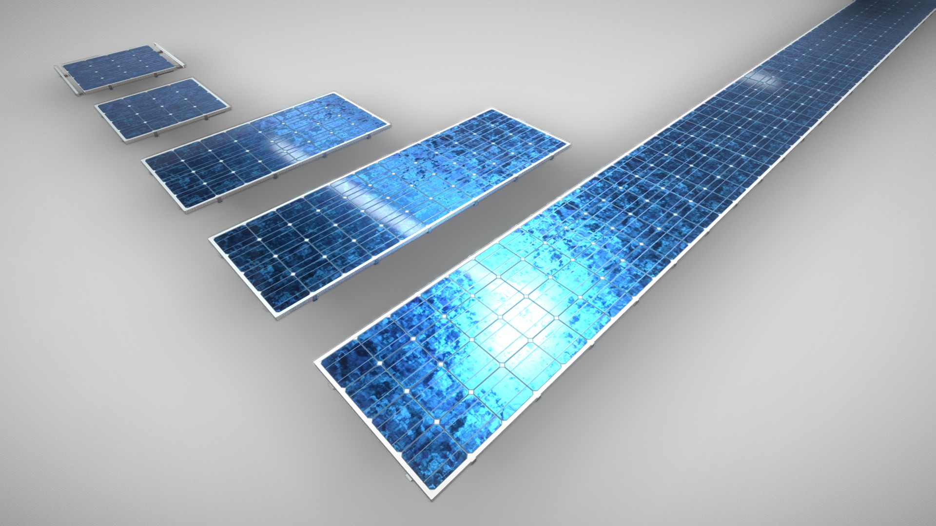 3D model Modular Photovoltaic-Panels (Wip-1) - This is a 3D model of the Modular Photovoltaic-Panels (Wip-1). The 3D model is about shape.