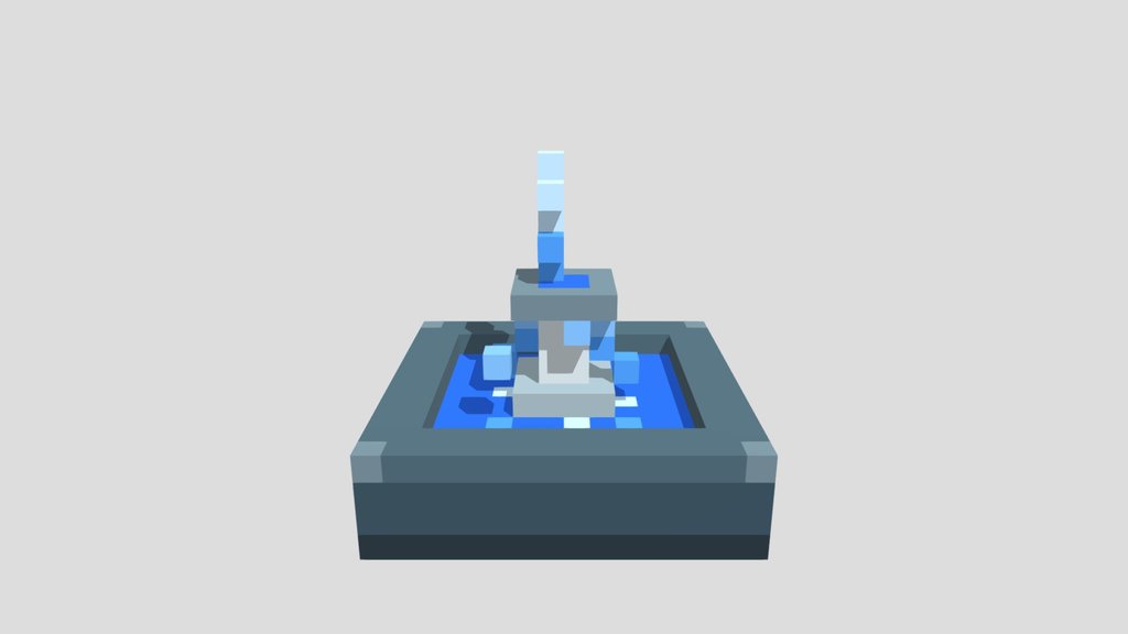 Plaza Fountain - Voxel 32x32 (Animated)