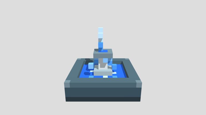 Plaza Fountain - Voxel 32x32 (Animated) – Kostenloses 3D-Modell STL