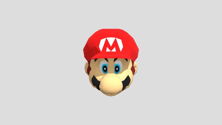 Nintendo 64 - Super Mario 64 - Marios Head 3D Model