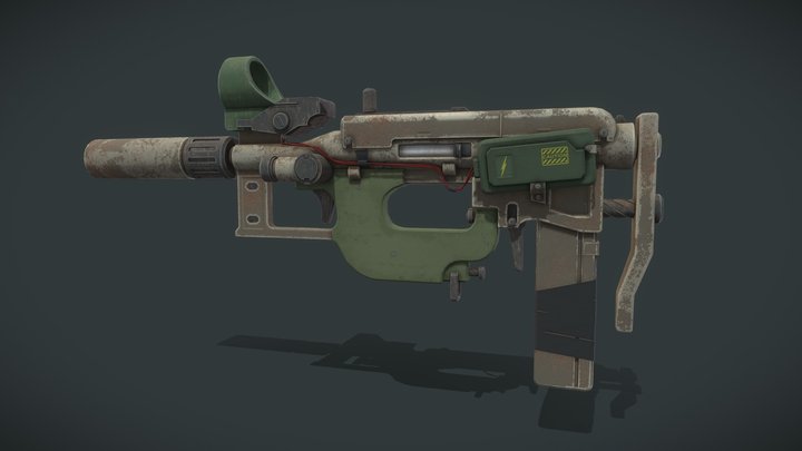 Submachine gun - Scrap Gun 3D Model
