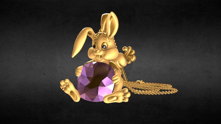 Jewelry. Bunny pendant 3D Model