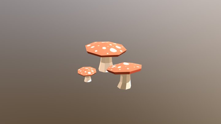 Mushrooms (low-poly) 3D Model