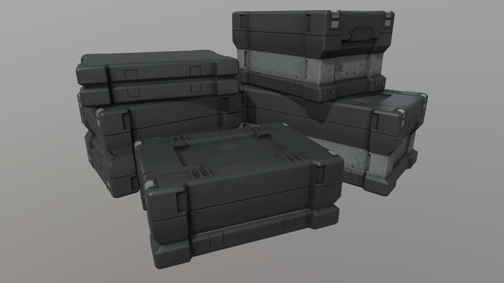 Sci-fi Crates 3D Model