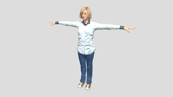 Veronica - LOD Lady character 3D Model