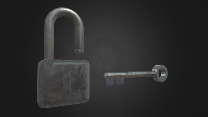Lock & Key Low Poly 3D Model