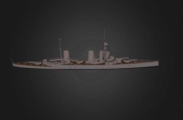 H M S Lion Battle Cruiser 3D Model