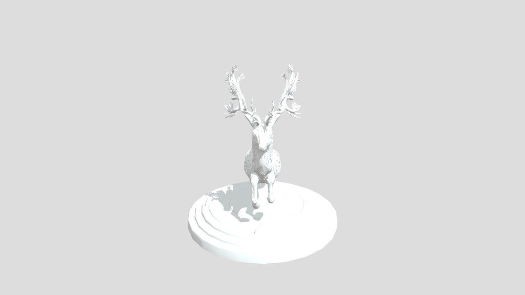 Ice deer with pedestal(untexured)