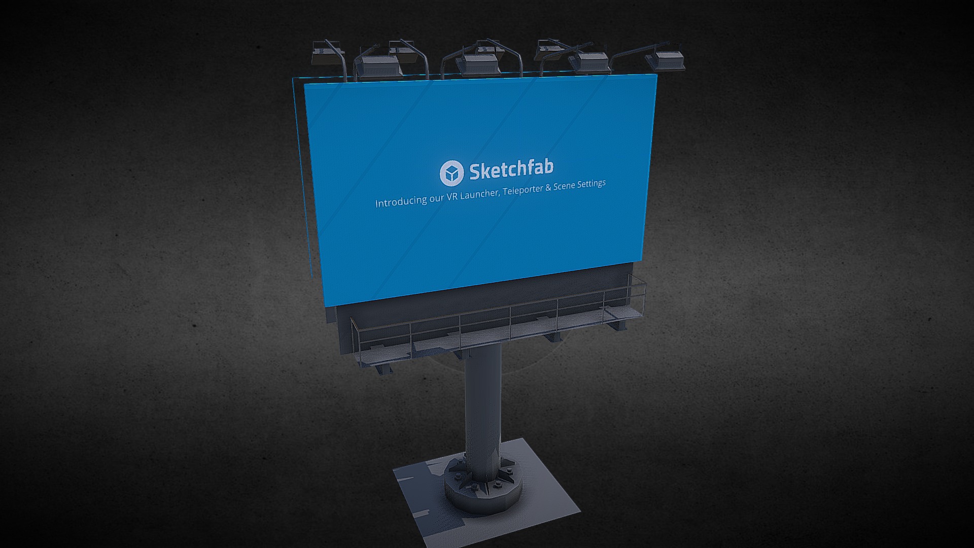 3D model Billboard - This is a 3D model of the Billboard. The 3D model is about a blue and white sign.