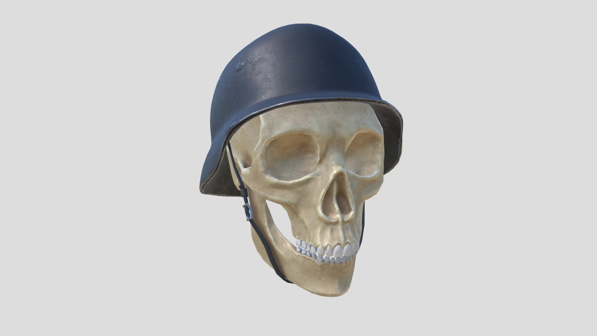 Skull in helmet