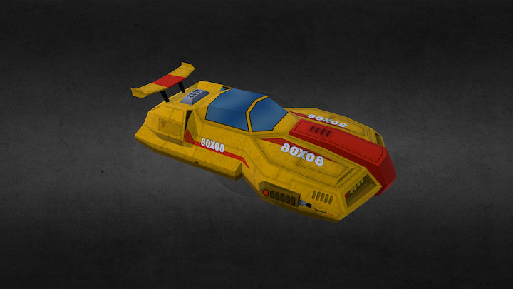 Low poly Hover Racer 3D Model