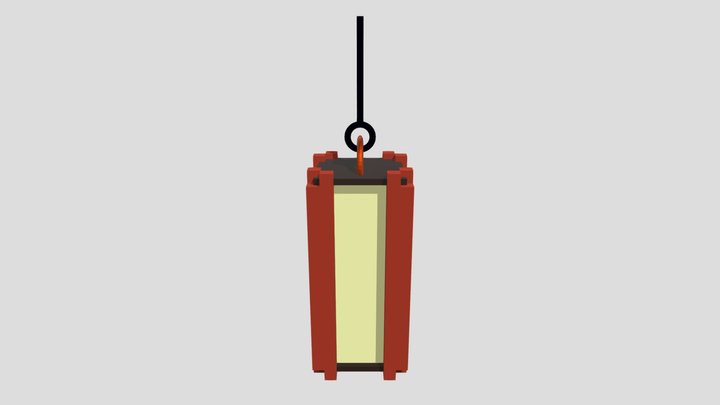 Japanese Style Lamp (made for practice) 3D Model