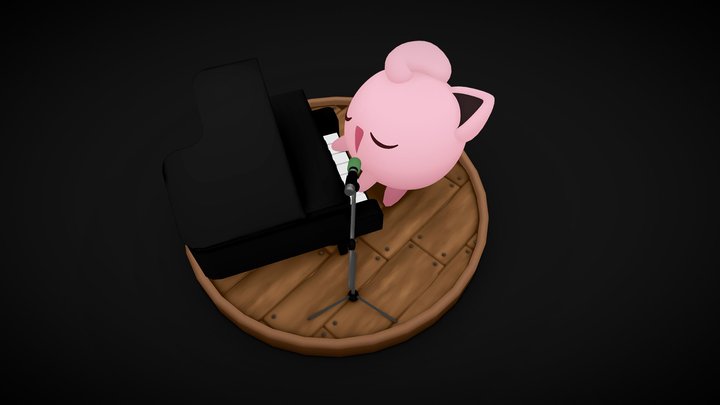 Jigglypuff on stage - Piano 3D Model