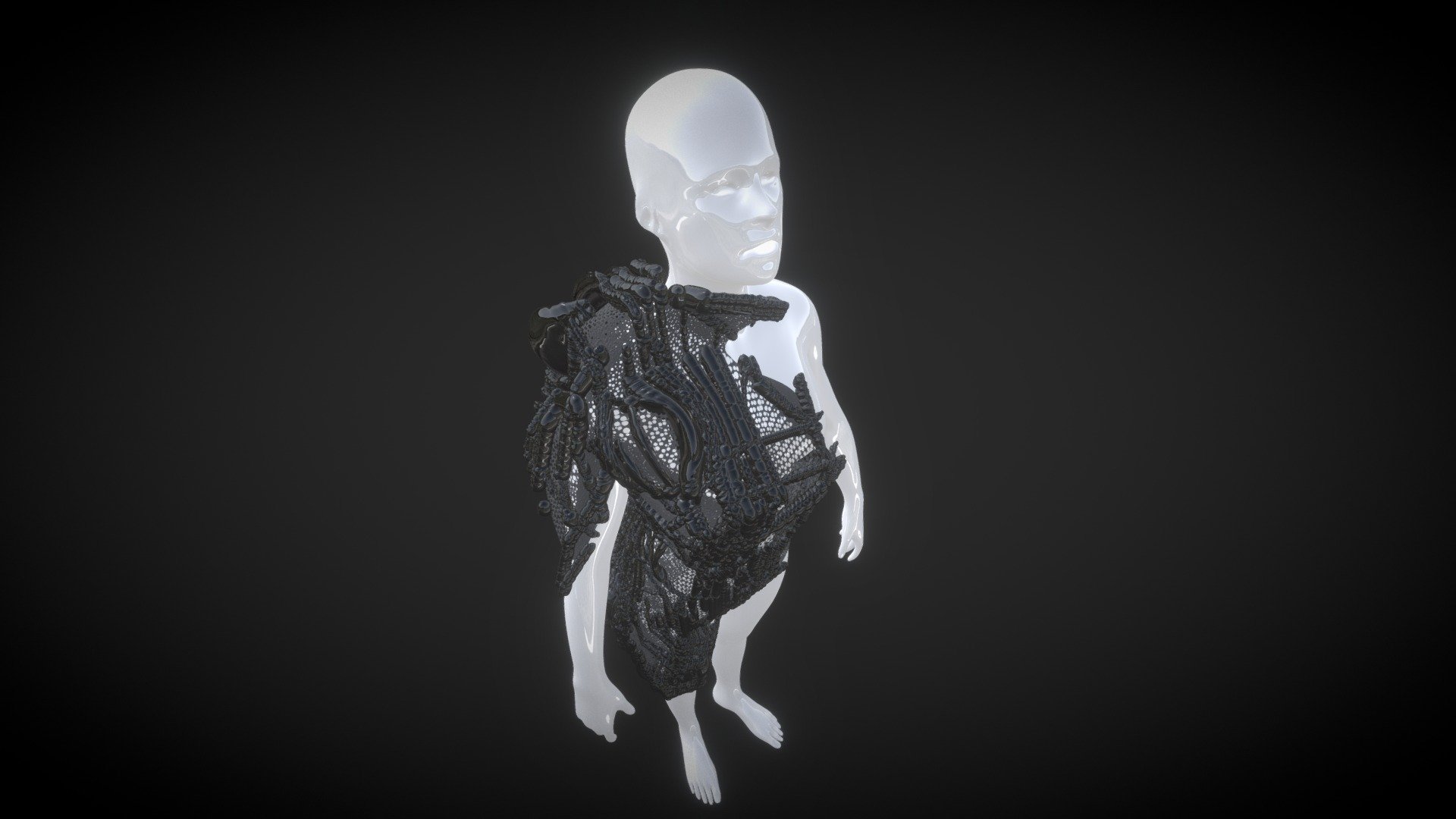 Mesh Spray Foam Gown