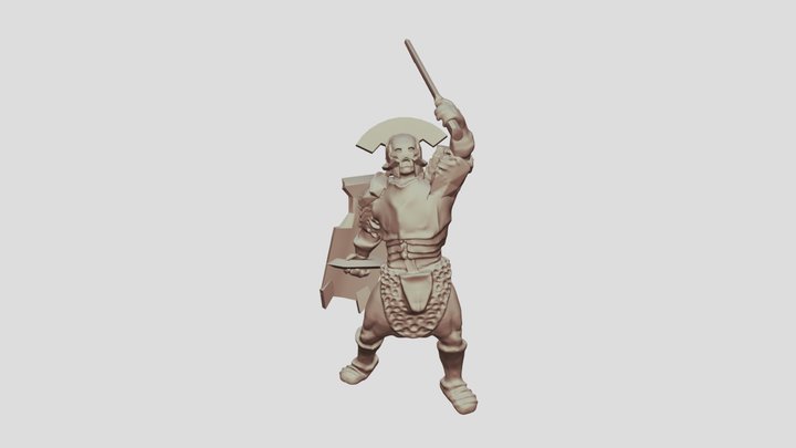 Middle-Earth Uruk-Hai Captain Sword Shield 2 3D Model