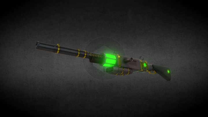 Blaster 3d steampank 3D Model