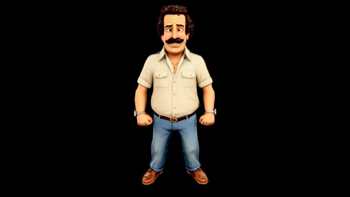 Pablo Escobar Character cartoon funny