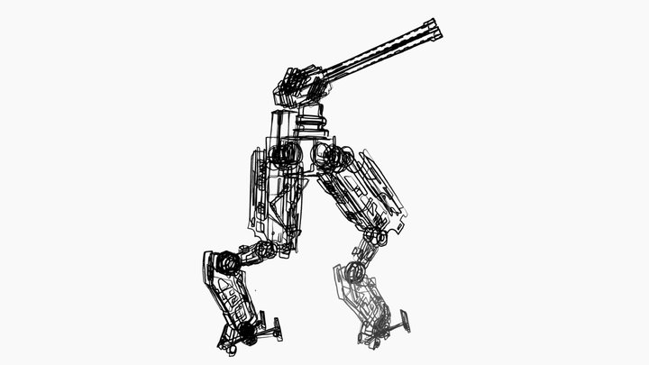 P3-D Bipedal turret 3D Model